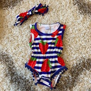 Baby Girl Romper w/ Headband